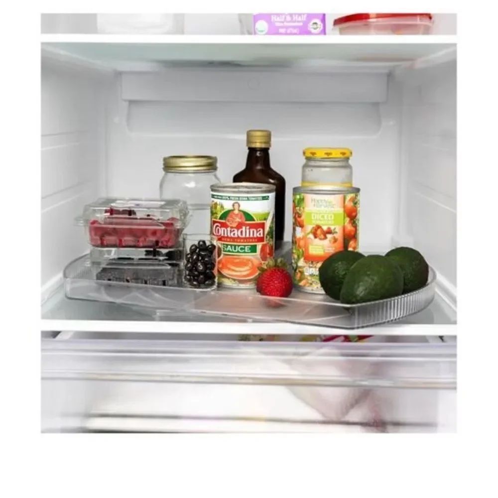 NOSTALGIQ 360° Rotating Lazy Susan Rectangular Refrigerator Organizer 16.5"x 11"